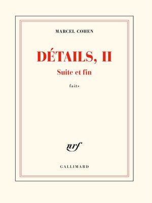 cover image of Détails, II. Suite et fin